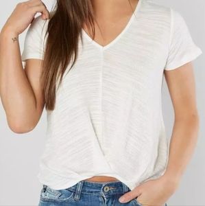 Lily White Pintuck High Low Hem Top LARGE